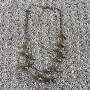 Coldwater Creek Silver Multi-Strand Beaded Necklace